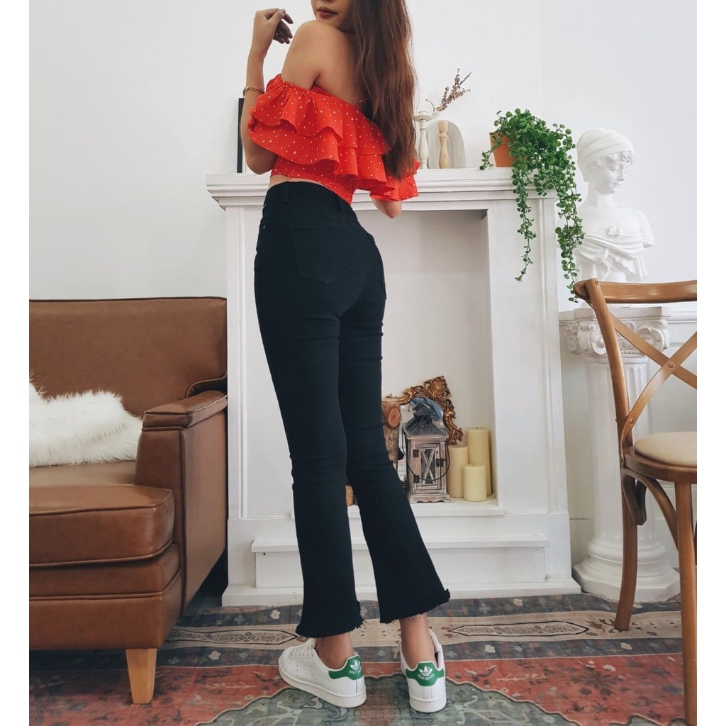 Quần jean nữ ống loe cạp cao 90cm Sofm Wear (L9T)
