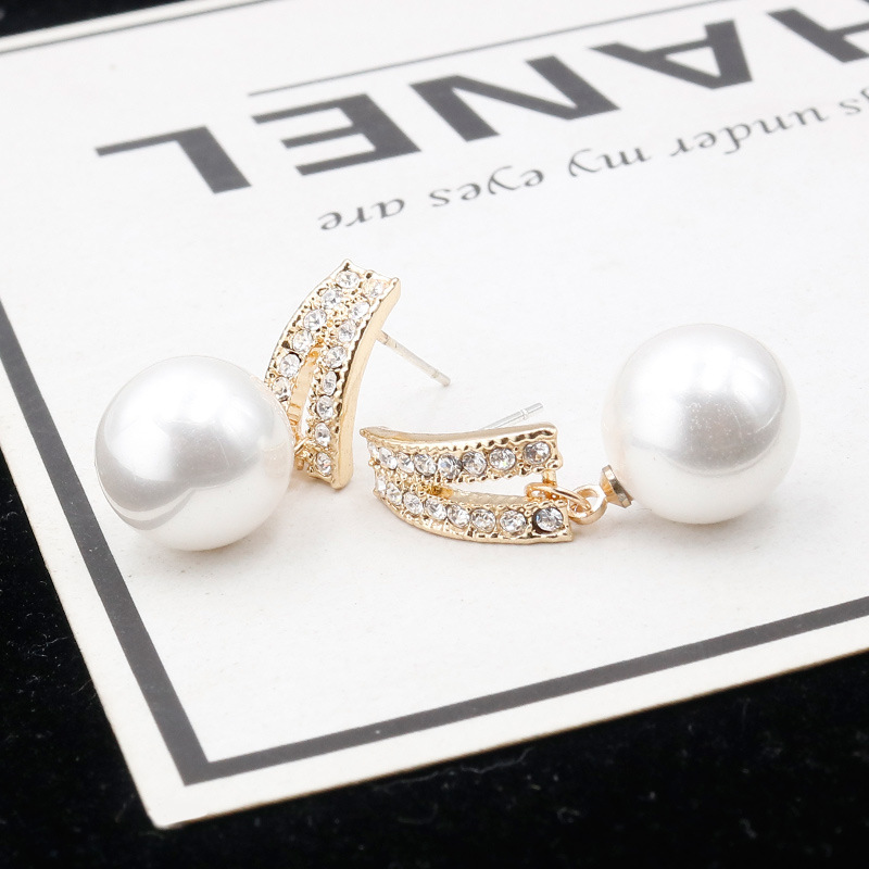 Đôi bông tai mạ bạc 925 đính ngọc trai nhân tạo sang trọng