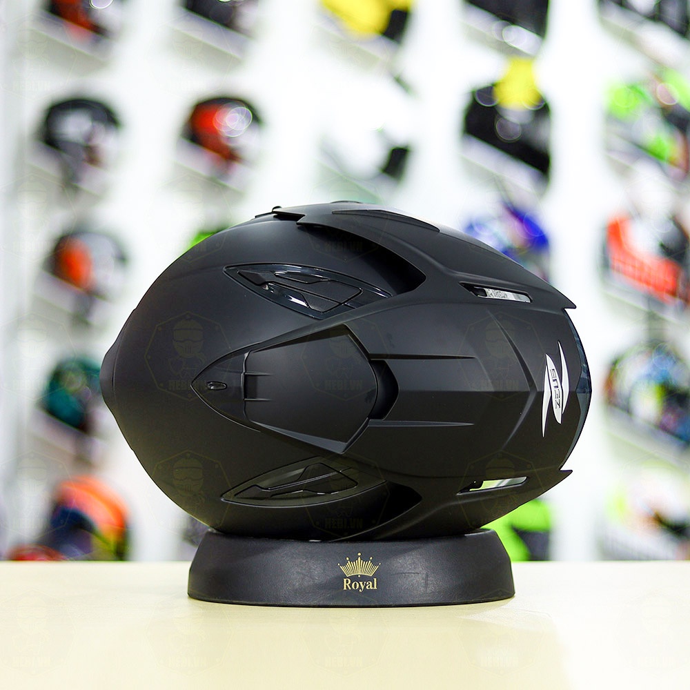 Mũ 3/4 2 Kính Zeus 613B Đen Nhám Tặng Kèm Mái Che Có Thể Tháo Rời