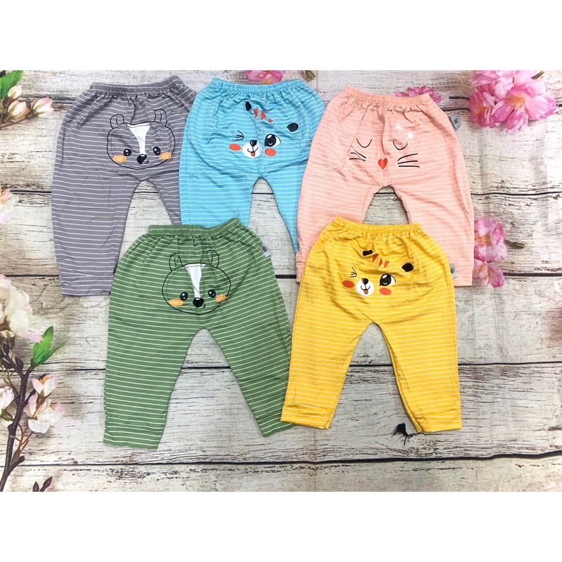Combo 10 quần dài kẻ thun lạnh in mông cho bé size từ 6-17kg (ảnh chụp thật) sỉ,lẻ