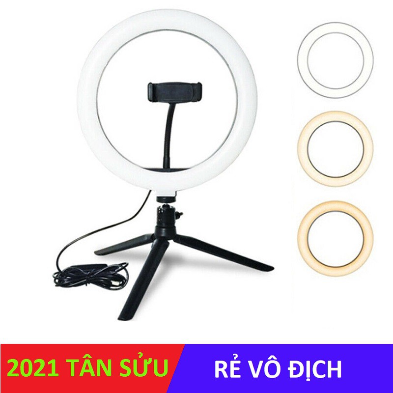 𝙂𝙞𝒂́ 𝙎𝒊̉ Đèn 26cm live stream chân để bàn  livestream make up trang điểm Size 32cm chân để bàn