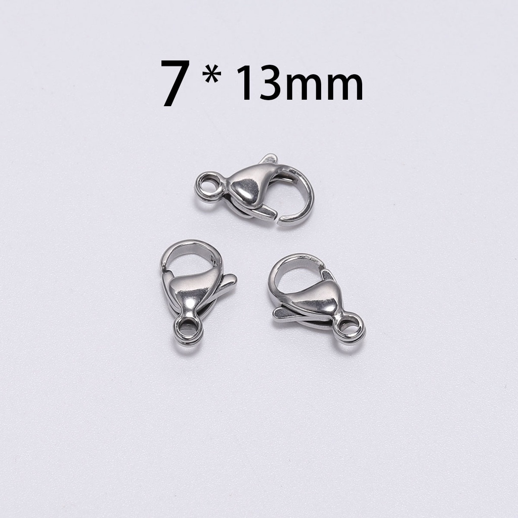 30 Khóa làm trang sức móc khóa DIY 9 10 11 12 13 15mm chất liệu thép không gỉ