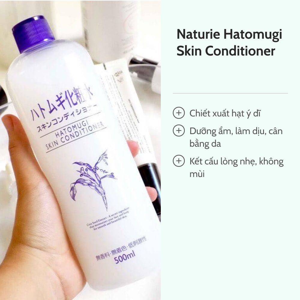 Nước Hoa Hồng Dưỡng Da Đa Năng Naturie Hatomugi Skin Conditioner 500ml