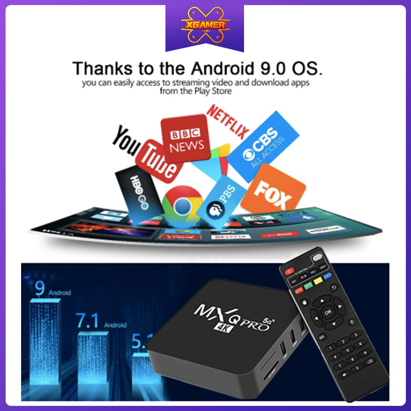 XGamer MXQ PRO TVBOX MXQPRO 5G Android TV BOX 4K Smart TV Box 1G+8G/2G+16G/4G+32G/4G+64G  Android 7.1/10.1 3D Player