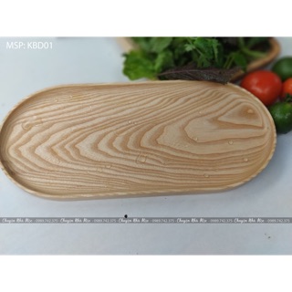 Khay gỗ hình bầu dục