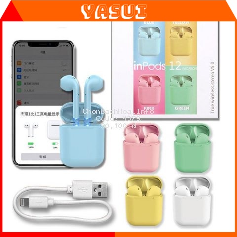 Tai nghe bluetooth không dây YASUI mẫu tai nghe không dây iphone và Tại nghe bluetooth adroid cho samsung,oppo,xiaomi
