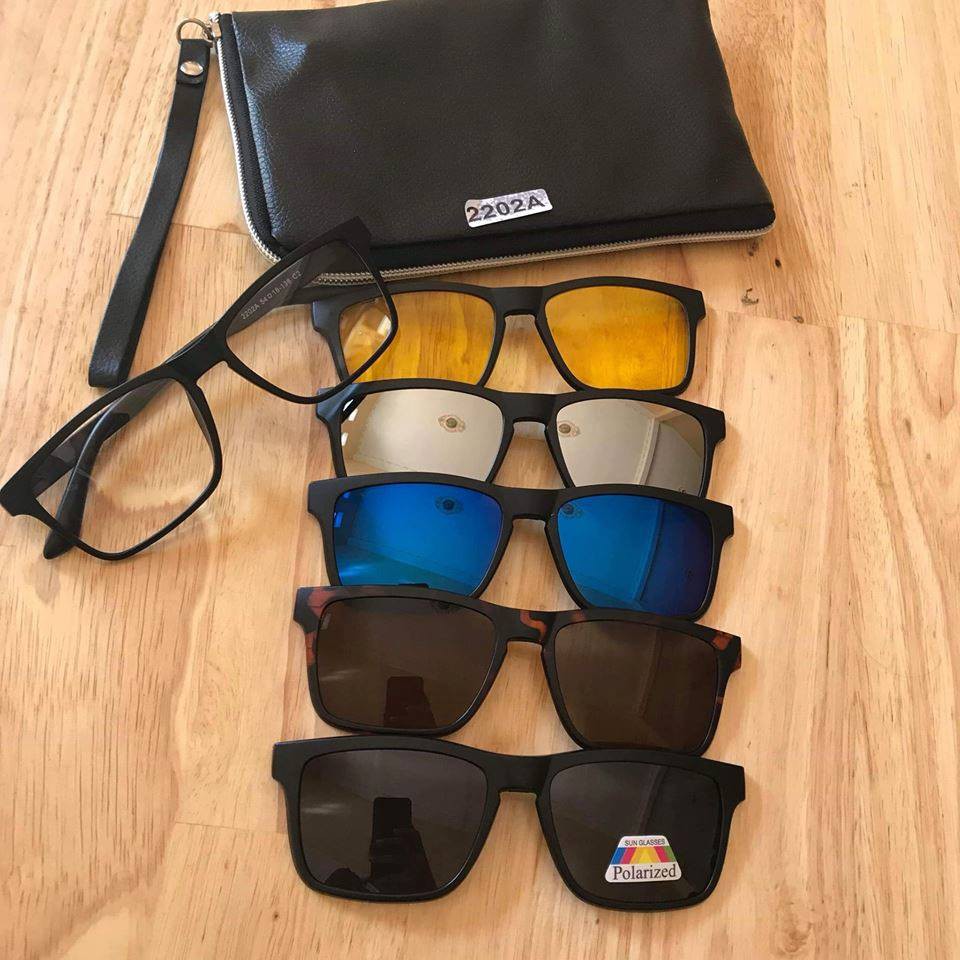 [Mã FAGOGO giảm 12% đơn 99K] Kính mát thời trang 5 in 1 - Mua 1 được cả 5 món - Thay tròng cận làm kính râm cận dễ dàng | BigBuy360 - bigbuy360.vn