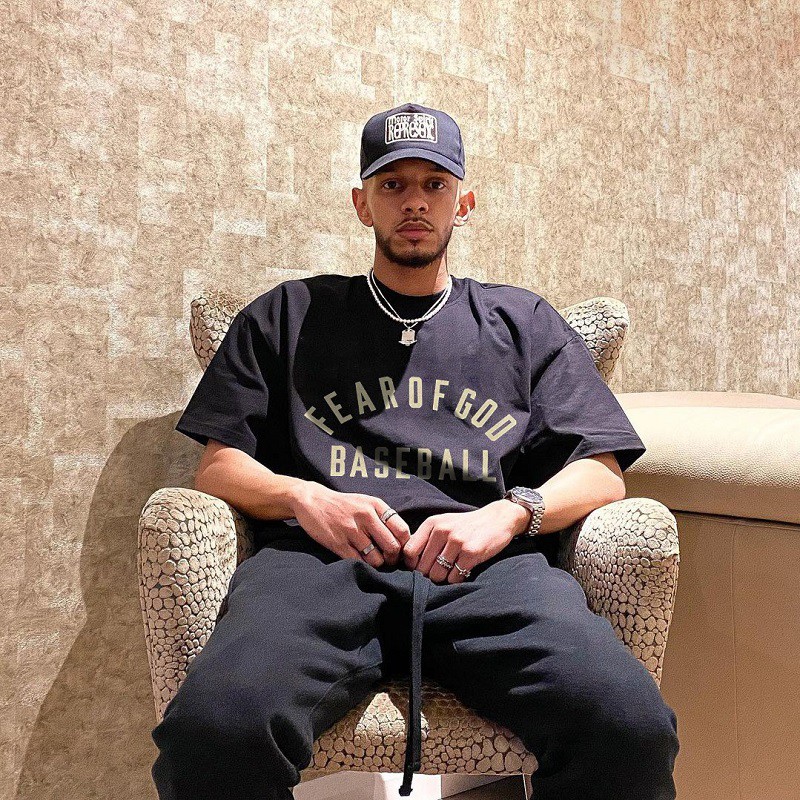 FEAR OF GOD FOG Mùa 7 chính dòng BASEBALL đổ xô chữ nổi xu hướng đường phố cao cấp áo phông ngắn tay