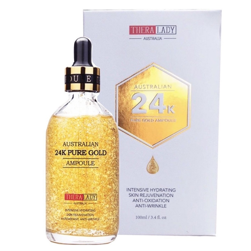 serum tinh chất vàng 24k Thera Lady Australian 24k Pure Gold Ampoule 100ml Cấp ẩm chống oxy hóa cho làn da trẻ đẹp