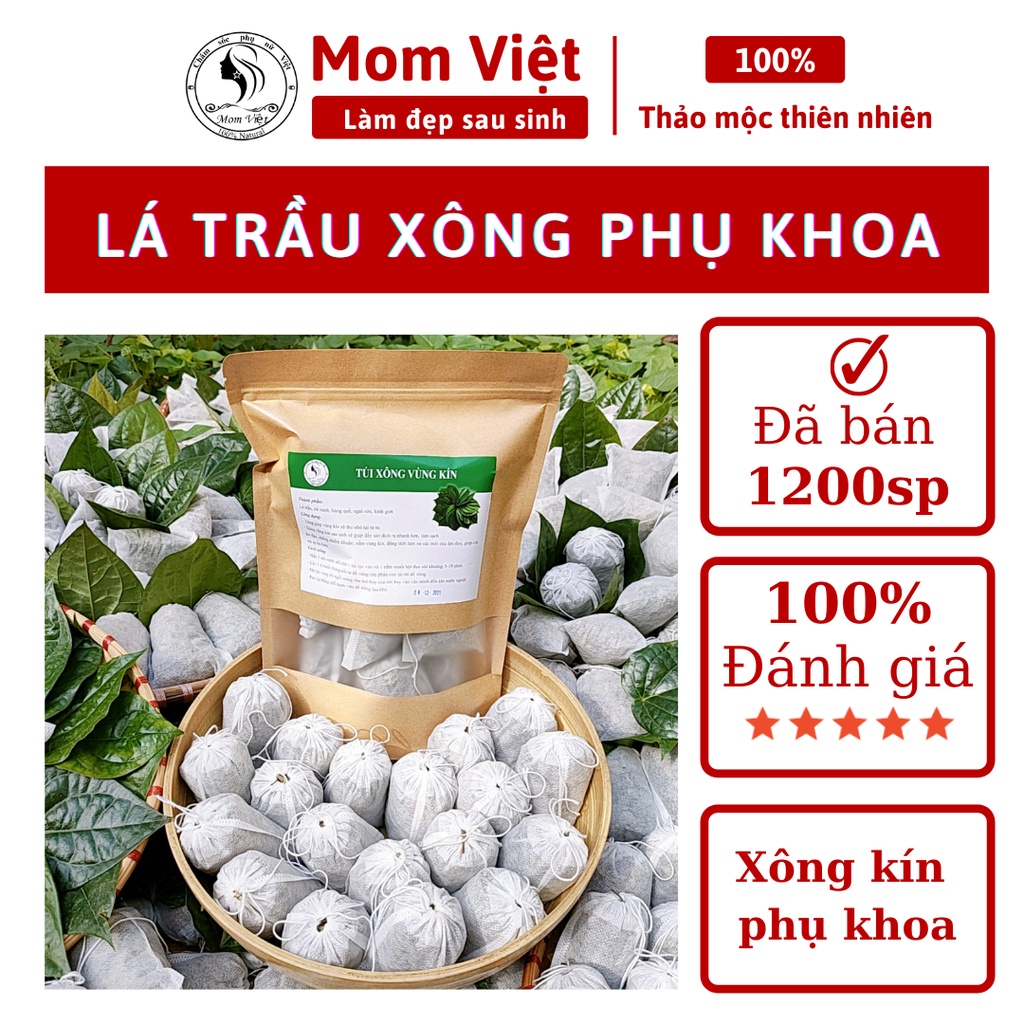 LÁ TRẦU XÔNG VÙNG KÍN MOMVIET DÀNH CHO MẸ BẦU VÀ MẸ SAU SINH THẢO MỘC AN TOÀN ĐẨY SẢN DỊCH, SE KHÍT