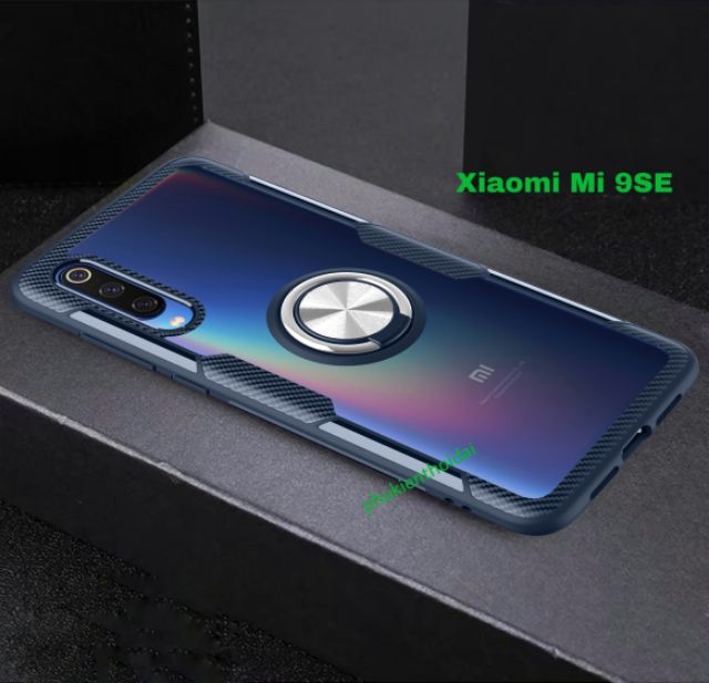 Ốp lưng Xiaomi Mi 9SE chống sốc giá đỡ mặt lưng trong viền màu NHẪN HÚT Ô TÔ cao cấp