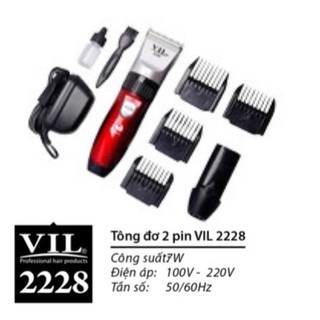 TÔNG ĐƠ CẮT TÓC SẠC PIN VIL 2228 CAO CẤP ( TẶNG KÈM PIN DỰ PHÒNG)