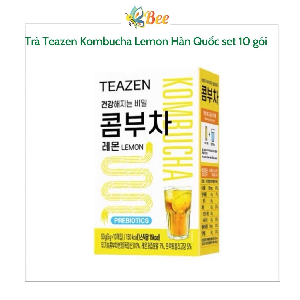 Trà Teazen Kombucha Lemon Hàn Quốc set 10 gói