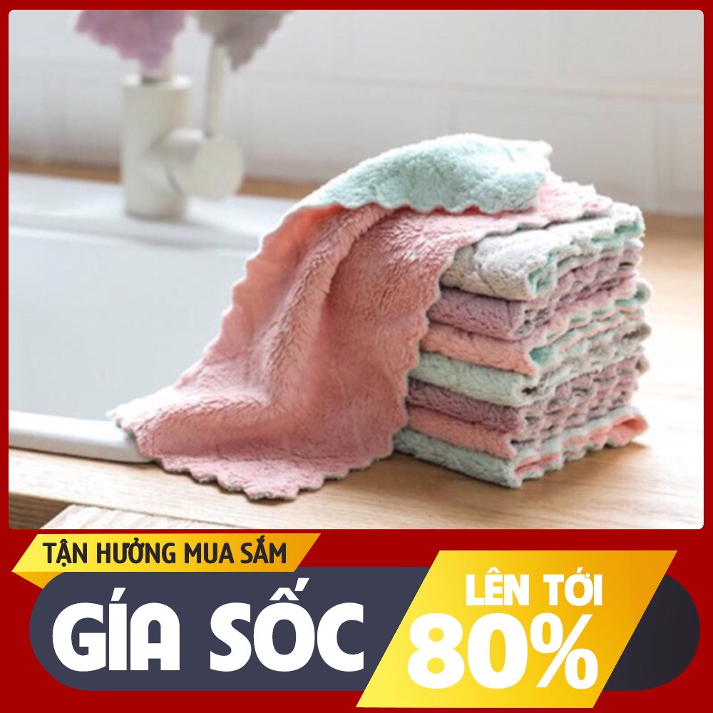 💥FreeShip💥 Khăn Lau Tay, Khăn Lau Bếp 2 Màu Đa Năng Siêu Mềm, Siêu Thấm Nước