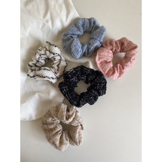 Dây cột tóc vải tweed scrunchie