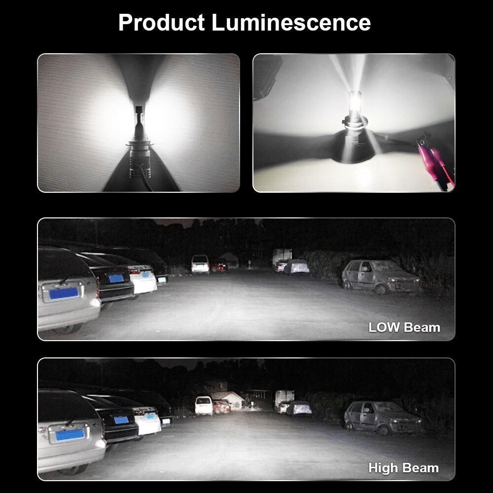 Bộ 2 Đèn Pha LED H7 90W 16000LM 9005 9006 H4 H11 ZES Ánh Sáng Trắng 6500K Chất Lượng Cao Cho Xe Hơi