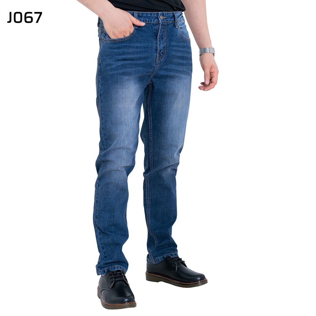 Quần Jean Nam Trơn Dáng Ôm Ống Côn H90 Chất Bò Co Giãn Trẻ Trung J067