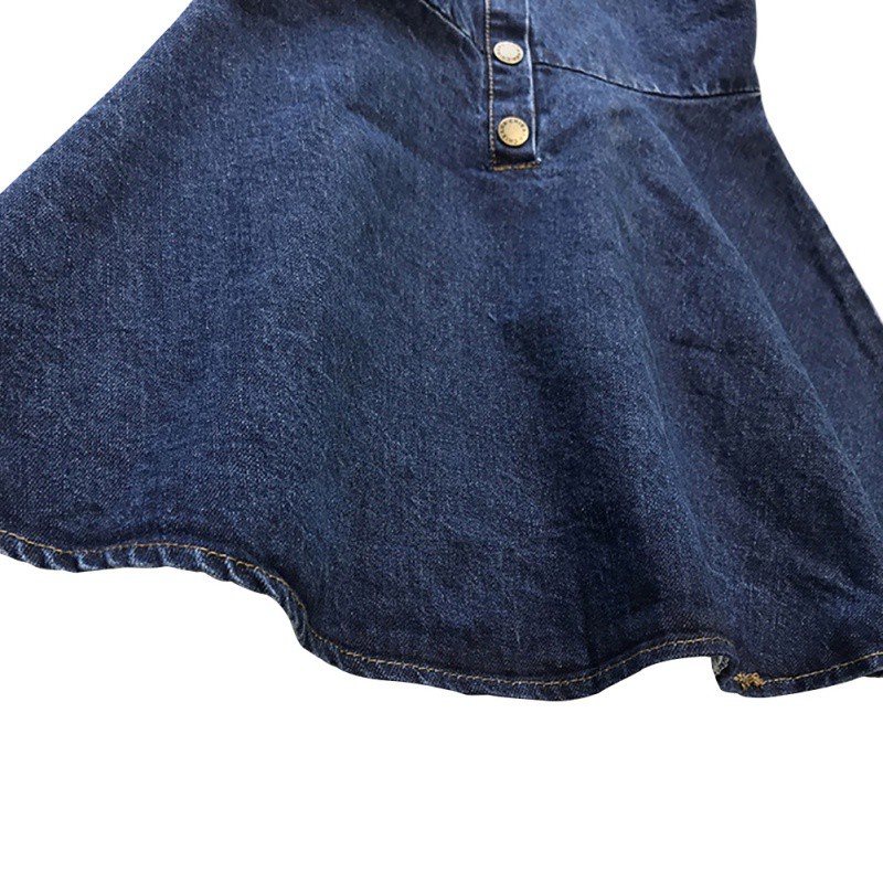 Đầm Denim Không Tay Thời Trang Mùa Hè Cho Bé Gái 3-10 Tuổi