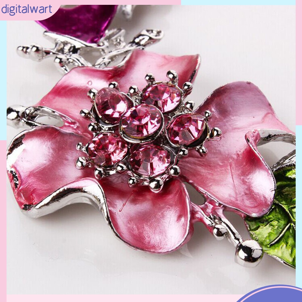 Bộ Vòng cổ + Bông Tai Đính Đá Hình Hoa Nhiều Màu Cho Nữ