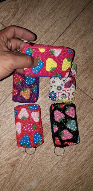 Set 5 cái Bóp da PU có dây kéo hình quả dâu