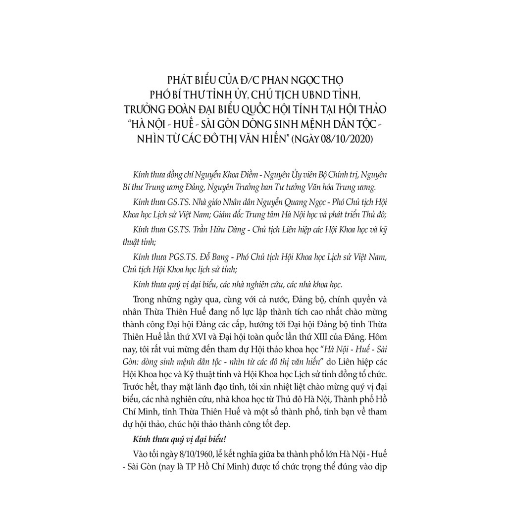 Sách - Hà Nội - Huế - Sài Gòn: Dòng Sinh Mệnh Dân Tộc Nhìn Từ Các Đô Thị Văn Hiến (Bìa Cứng)
