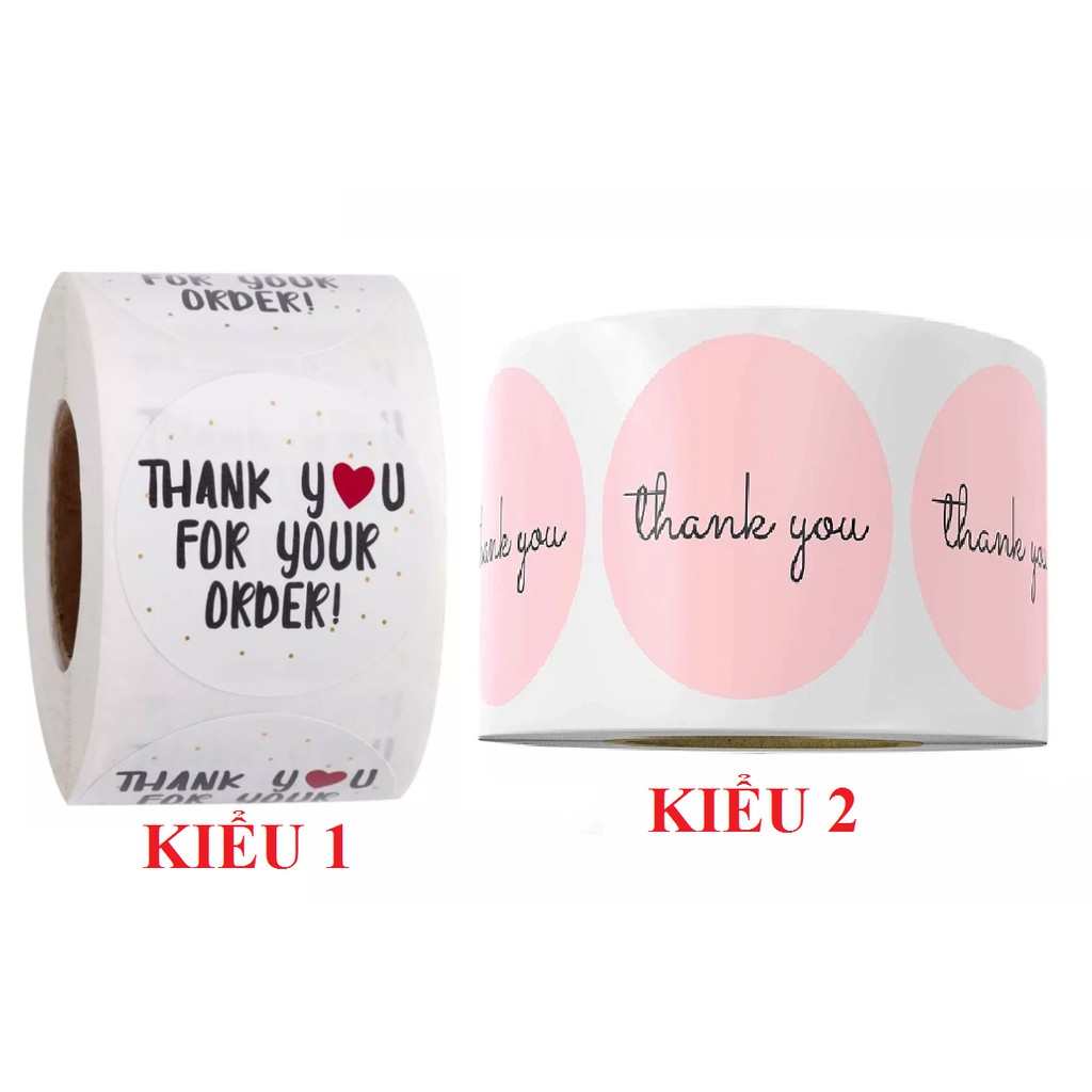 Combo 50 sticker dán Thankyou 2,5cm