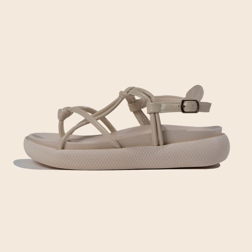 🌼 Giày Sandal Nữ Cao Gót, Xăng Đan Xỏ Ngón Quai Dây Đế Bánh Mì 2 Màu Đen Trắng Thích Hợp Đi Học giayBOM B1289