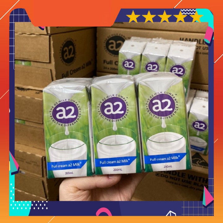 Sữa tươi tiệt trùng nguyên kem A2 full cream dạng nước 200ml