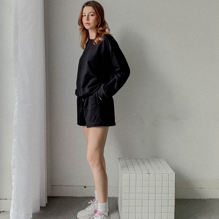 Quần Short Lưng Thun Ống Suông Ulzzang Cotton Nỉ Resty | BigBuy360 - bigbuy360.vn