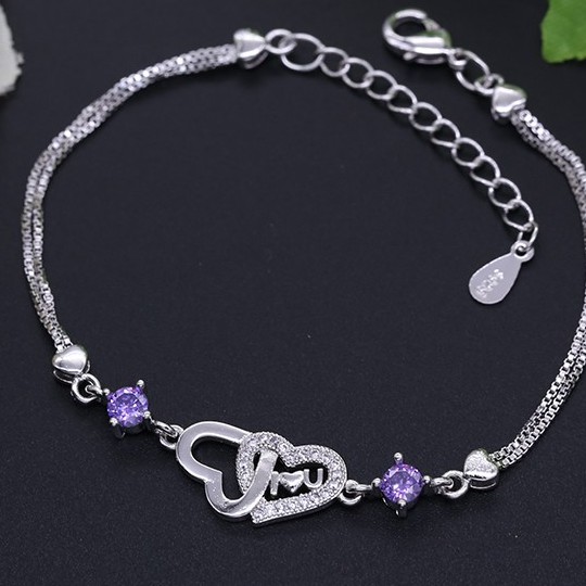 Lắc Tay Nữ Hình Trái Tim Bạc Xi Xb-L12 Bảo Ngọc Jewelry