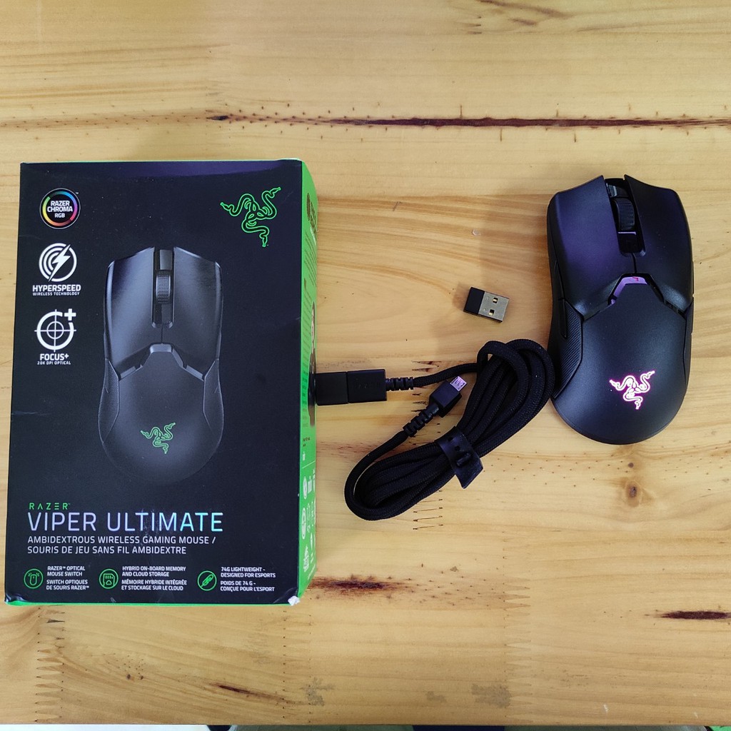 Chuột gaming không dây Razer Viper Ultimate led RGB nhẹ hơn nhạy hơn cả Chuột không dây Logitech G903