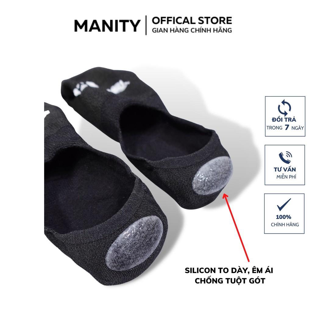 Tất lười nam cao cấp 3 màu, đệm silicon chống tụt gót kháng khuẩn khử mùi chính hãng MANITY – TM001