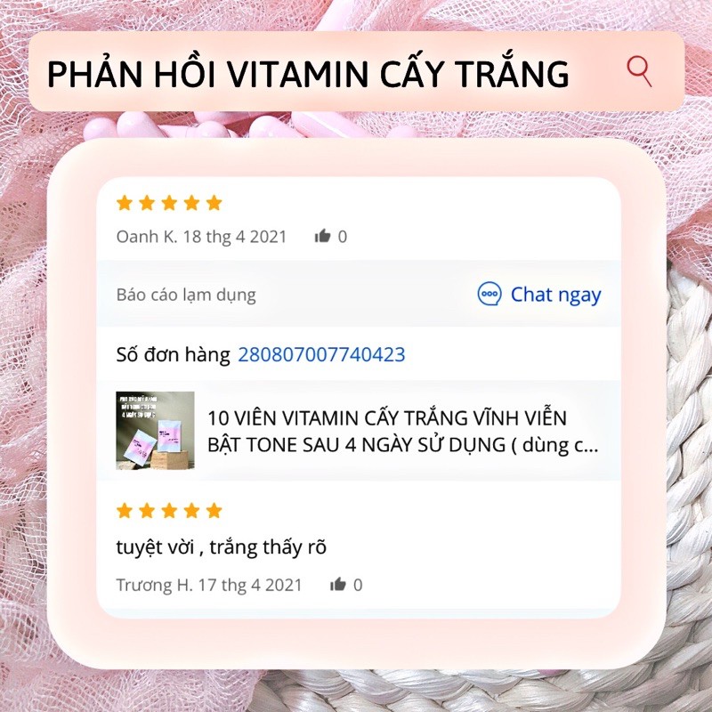 [ 20 viên ] Vitamin Kích Trắng Trộn Kem trắng da chống nắng