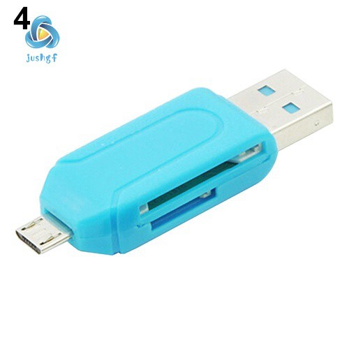 Đầu đọc thẻ nhớ USB OTG 2 trong 1 Micro USB TF SD dành cho máy tính / điện thoại