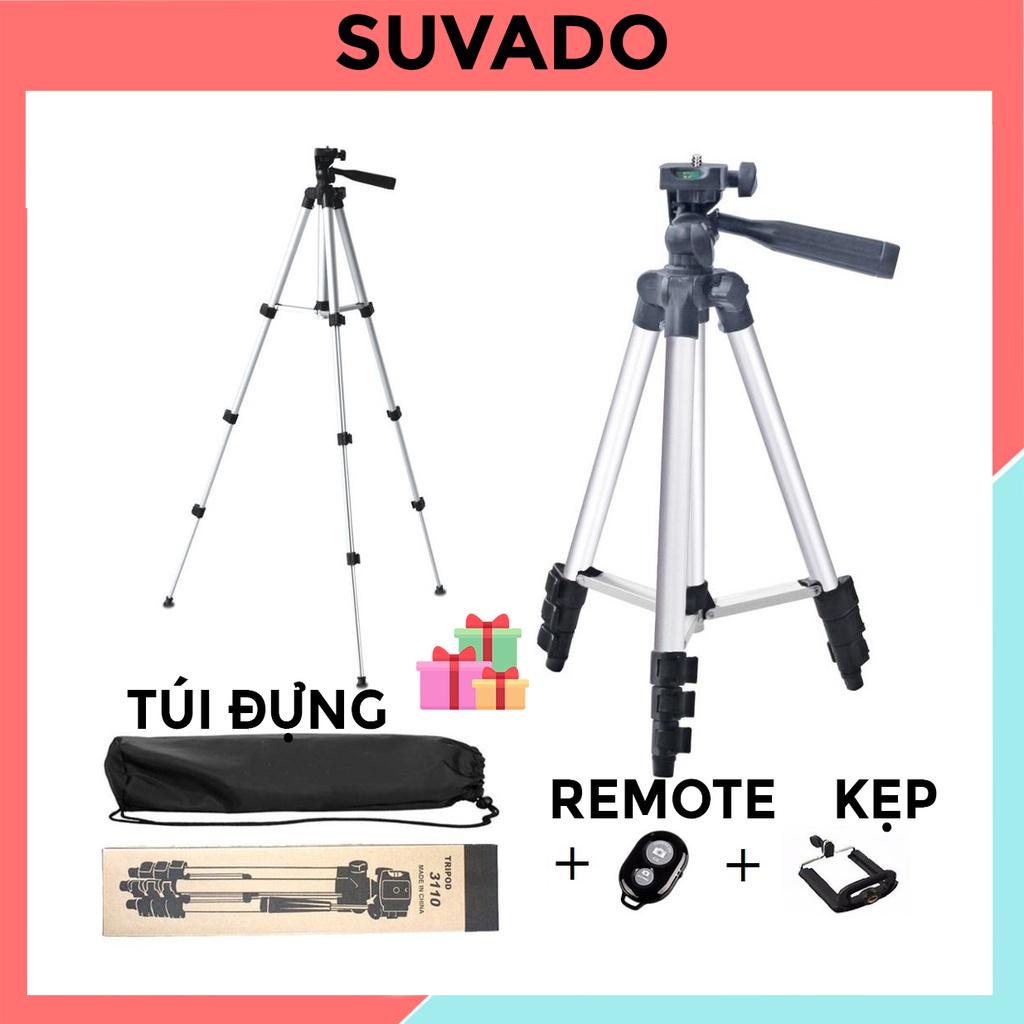 Giá đỡ 3 chân máy chụp ảnh Tripod 3110 Gậy Livestream, quay tiktok, chụp ảnh (tặng Giá kẹp điện thoại, Remote, Túi)