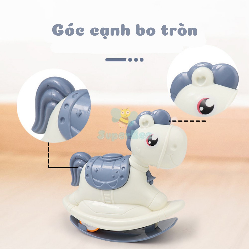 Xe Đồ Chơi Ngựa Bập Bênh, Lật Đật Biết Chạy 🌟 Superbee Mini Đa Năng🌸 Nhựa ABS An Toàn Cho Bé Không Chứa BPA