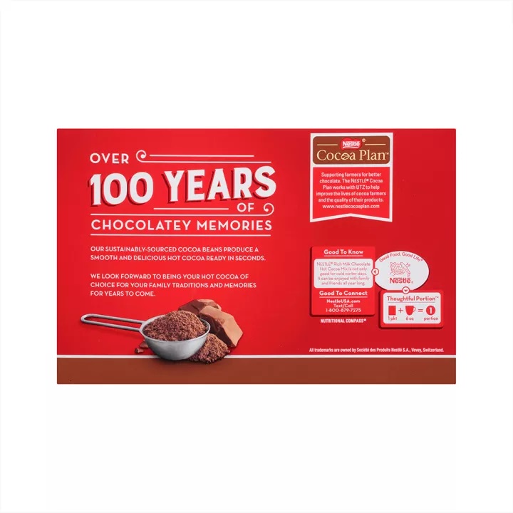 [SenXanh Emart] Bột cacao sữa Nestlé® Hot Cocoa Mix® hộp giấy 6x20,2g  - nhập khẩu Mỹ