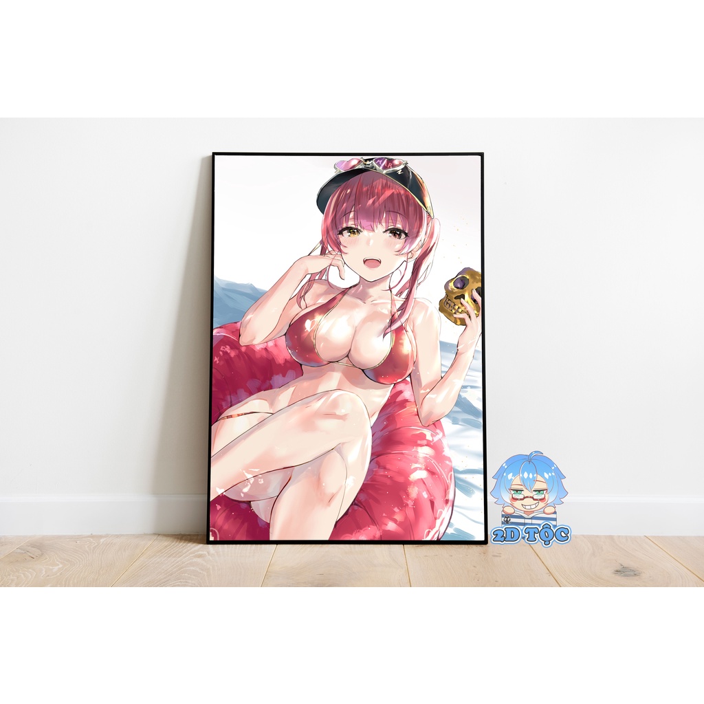 Tranh poster A3 giấy chất lượng cao Houshou Marine Hololive (6) - 2D Tộc Shop