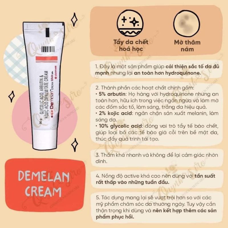 Kem Demelan Cream - Kem dưỡng trắng da, làm sáng da, mờ thâm nám
