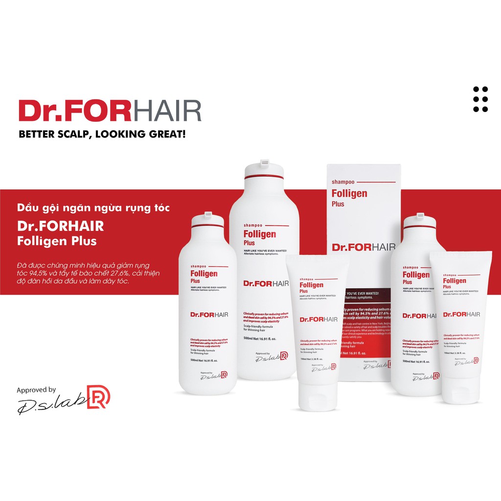 Dầu Gội Phục Hồi, Ngăn Rụng Tóc Dr.FORHAIR Folligen Plus Shampoo Số 1 Hàn Quốc