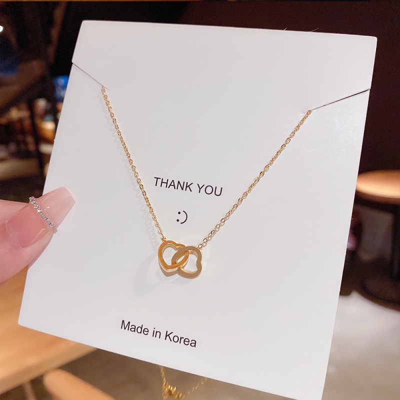 XIAOBOACC Dây Chuyền Thép Titan Mặt Hình Trái Tim Thời Trang Cho Nữ