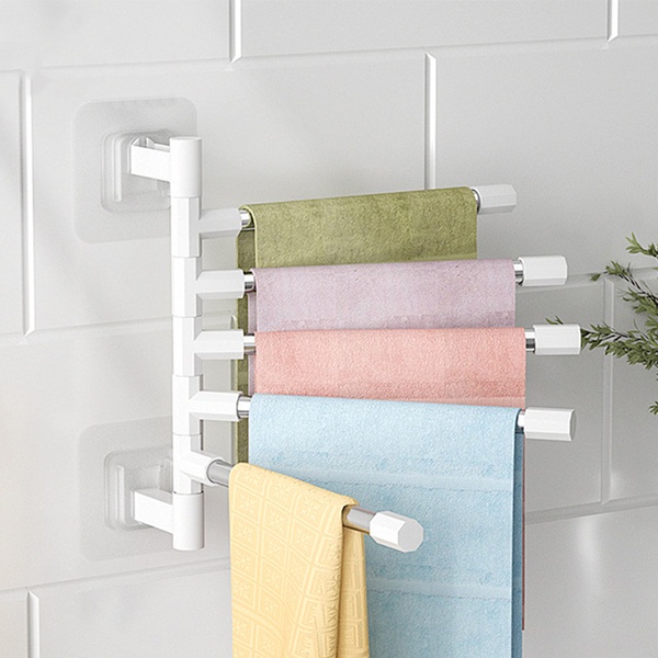 PVN44834 Giá treo khăn dán tường thiết kế xoay 180 độ Móc treo đồ inox Kệ để đồ nhà tắm giá treo quần áo tiện ích