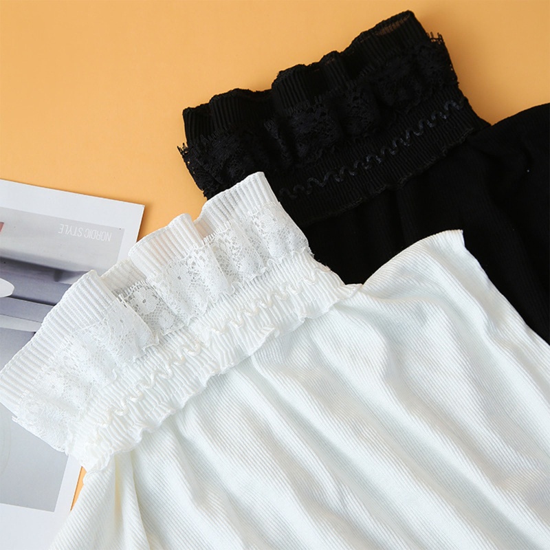 Cổ Áo Sơ Mi Giả Gân Với Vòng Tay Giả Xếp Tầng Phối Bèo Nhún Thanh Lịch Có Thể Tháo Rời Cho Nữ