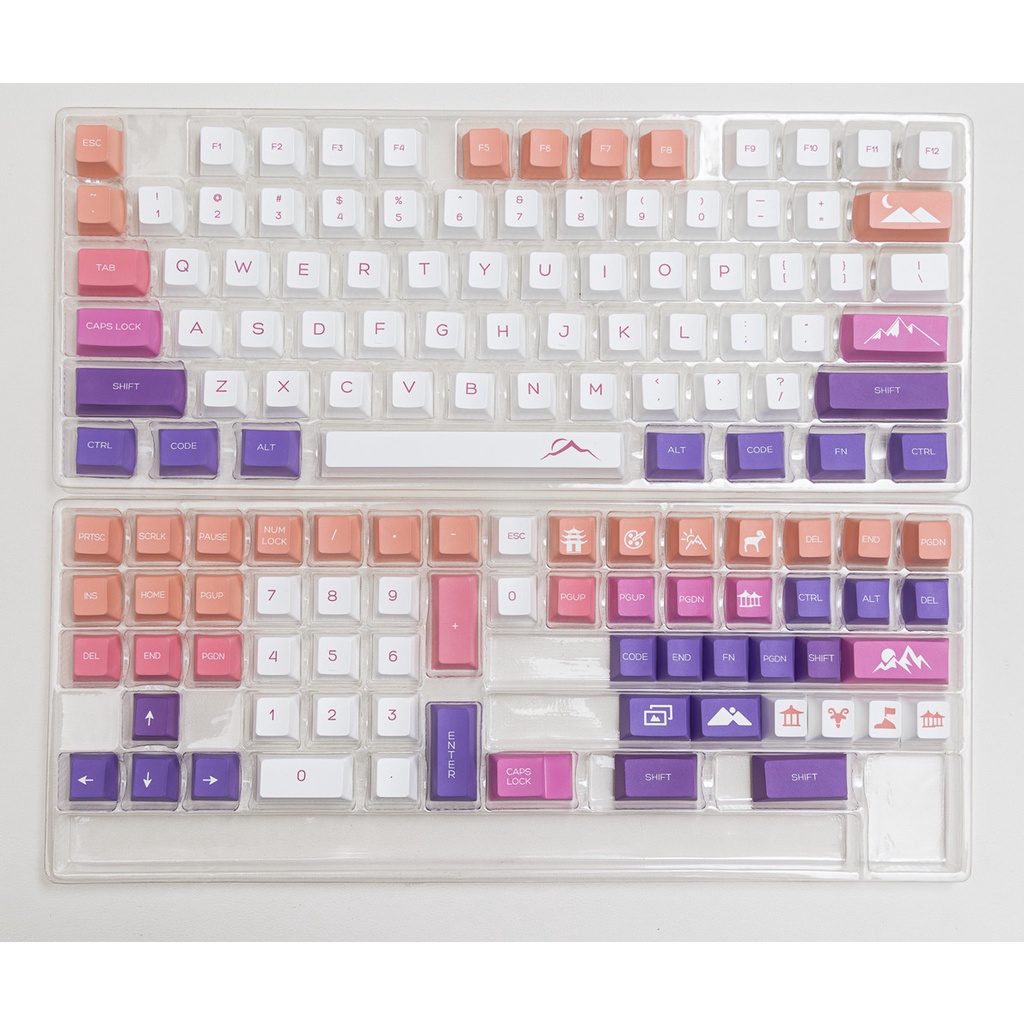 135 Phím Alpine Keycaps Cherry Profile Girly Gradient PBT Dye Sub Bàn phím cơ học Keycap