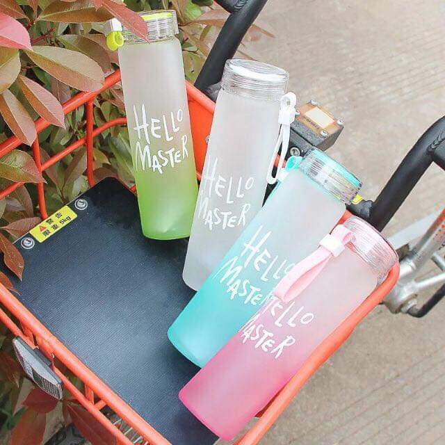 Nhập LETTA Hoàn 5k Xu Đơn 150k_Bình Thủy Tinh Hello Master 450ml - 4 Màu #6