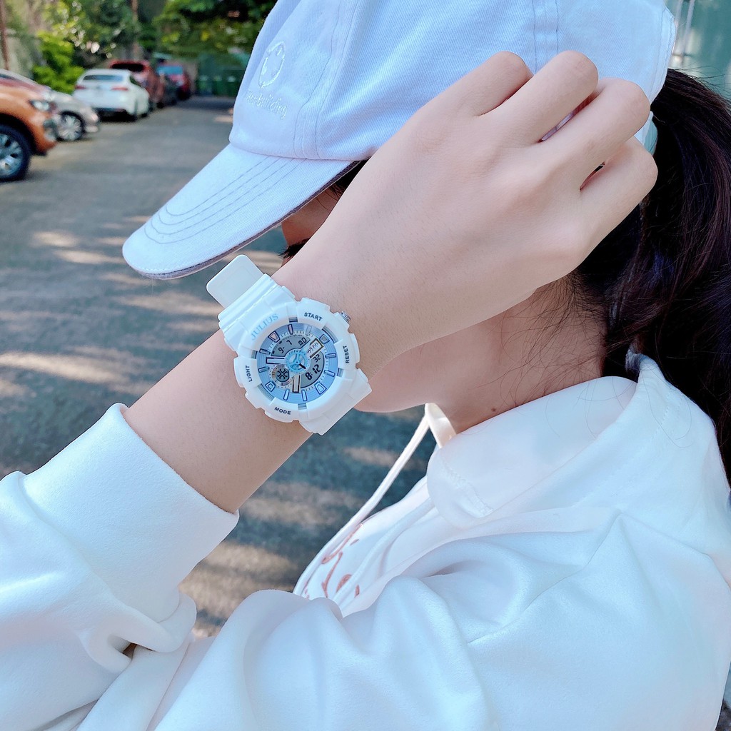 Đồng hồ nữ Julius Hàn Quốc JA-1276 dây cao su thể Thao