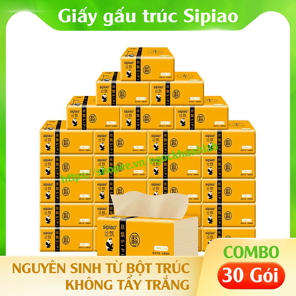 30 Gói Giấy Ăn Gấu Trúc Sipiao