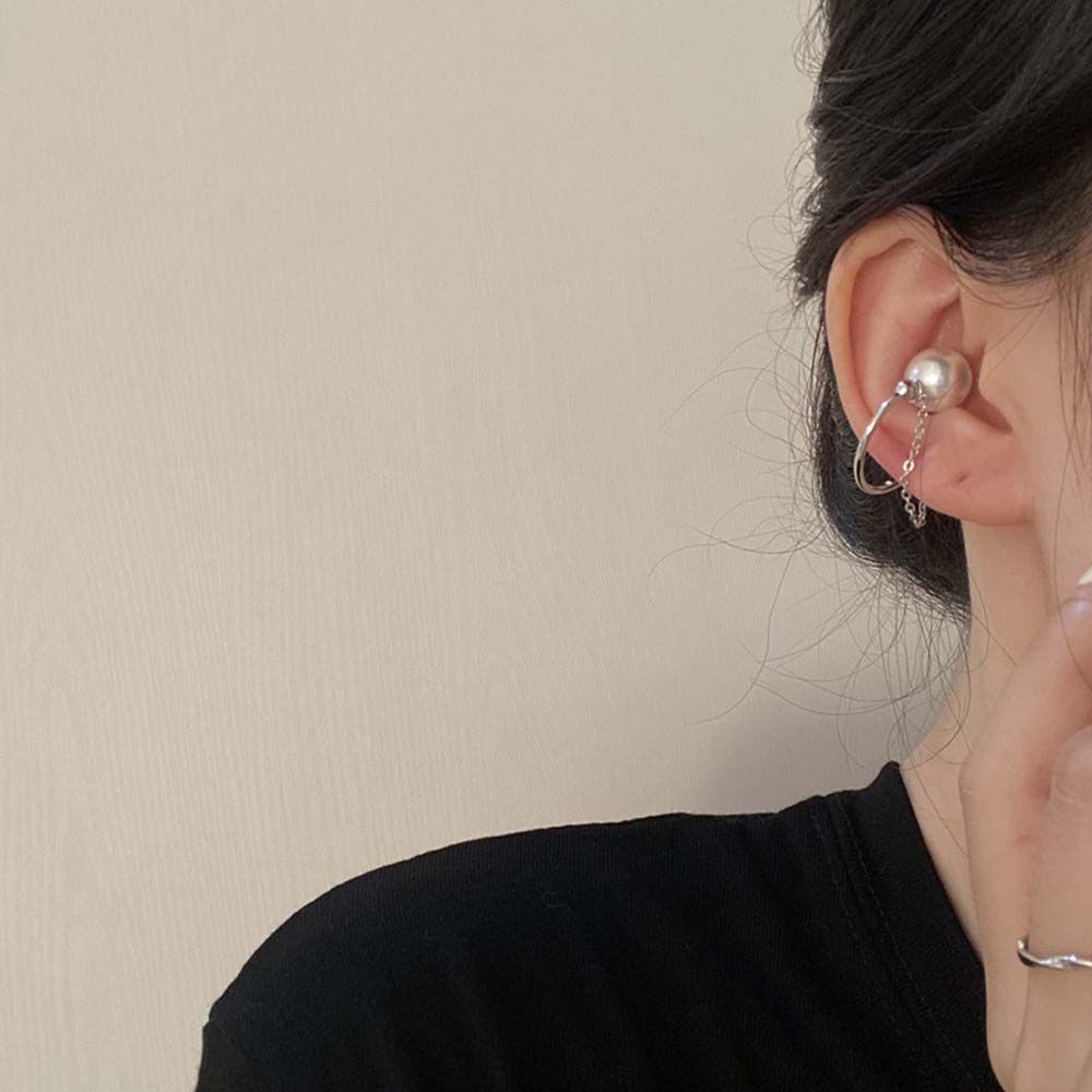 Khuyên tai kẹp kiểu hình học đính ngọc trai sáng tạo thời trang phong cách hàn quốc nhiều màu sắc cho nữ NEEDWAY