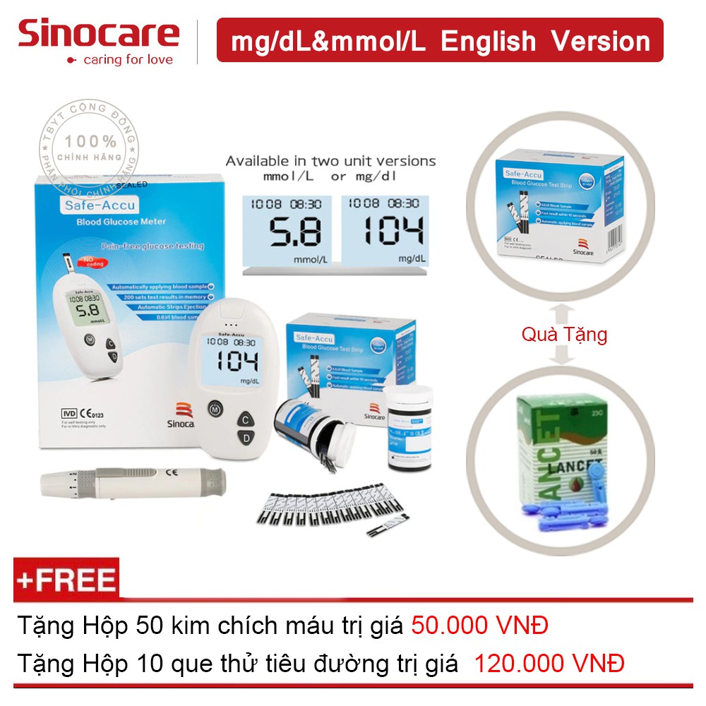 Máy Đo Đường Huyết Safe - Accu Sinocare