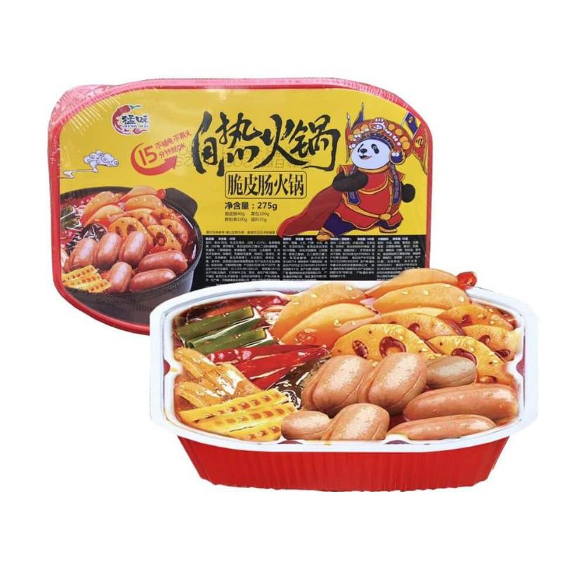 Lẩu tự sôi ❤freeship❤ Lẩu xúc xích / cá viên tự sôi 275gr - LÙN CON FOOD